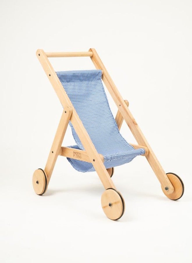 Rocking Potato Wooden Doll Stroller with Fabric Seat - Classic Toy Pram - Pretend Play Pushchair for Kids - Durable & Safe Design - Image 2